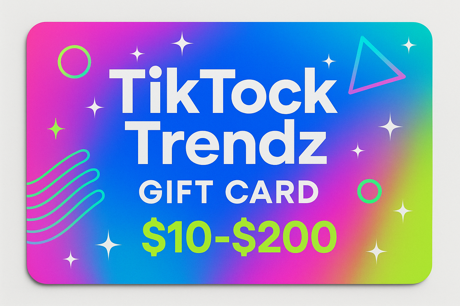 TikTock Trendz GiftCard $10-$200